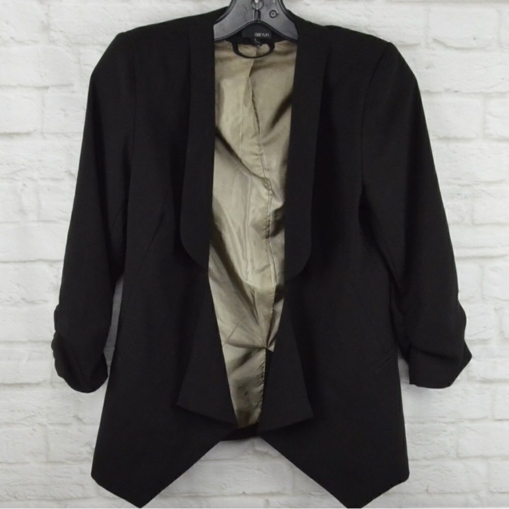 Greylin Black 3/4 Sleeve Black Blazer C14